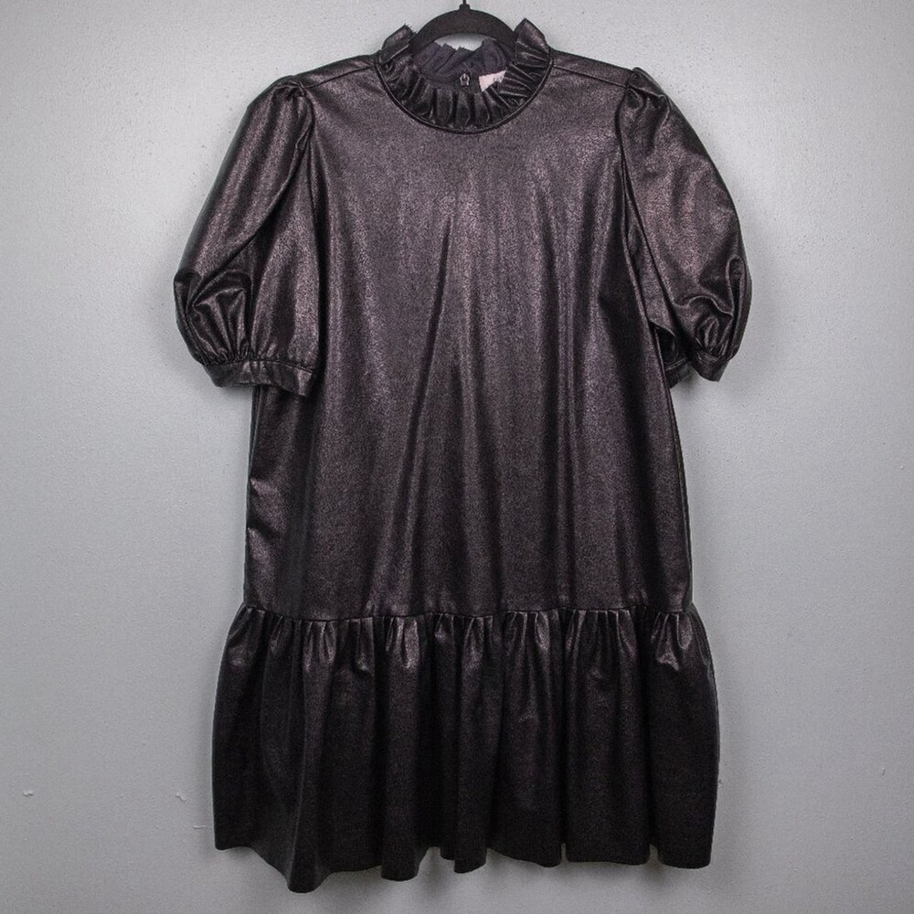 Hunter Bell Elliot black faux leather dress-L